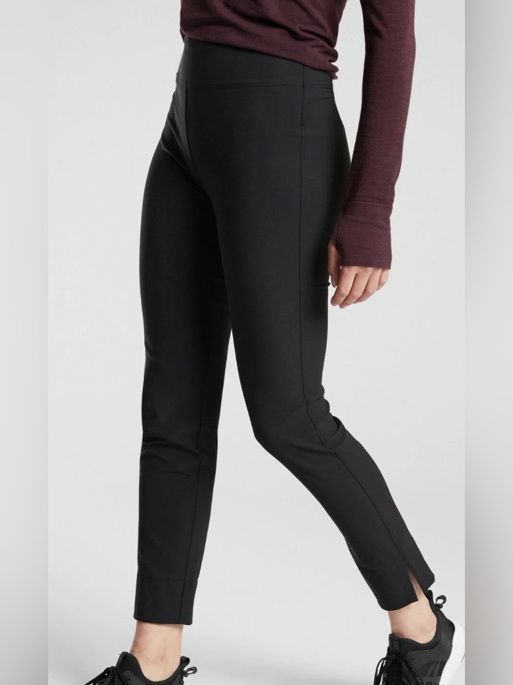 Athleta Wonder Ankle Fitted Pants Black Size Zip Closure Stretch Size 6